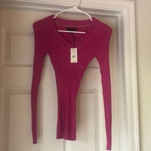 Express pink v neck sweater